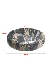 Rackhams Modern Above Counter Oval Marble Bathroom Vessel Sink - Yellow - thumbnail 6