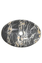 Rackhams Modern Above Counter Oval Marble Bathroom Vessel Sink - Yellow - thumbnail 4