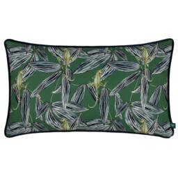 Rackhams Ebon Wilds Nkiru Piped Cushion Cover - Green - 30cm x 50cm - Green - 100% Mixed