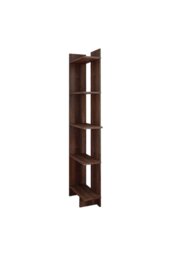 Rackhams 5 Tier Regin Wood Corner Bookcase - Brown - thumbnail 4