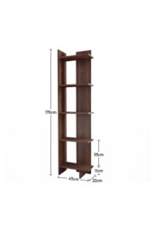 Rackhams 5 Tier Regin Wood Corner Bookcase - Brown - thumbnail 6