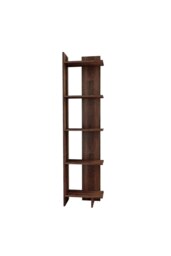 Rackhams 5 Tier Regin Wood Corner Bookcase - Brown - thumbnail 5