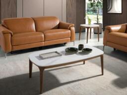 Rackhams Oval Porcelain Marble and Walnut Oval Table 2132 - thumbnail 3