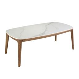 Rackhams Oval Porcelain Marble and Walnut Oval Table 2132 - thumbnail 1