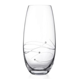 Rackhams Spiral Crystal Vase Adorned with Swarovski® Crystals - 25cm - Made From Premium Lead Free Crystal Glass