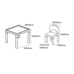 Rackhams Kids Table and 1 Chair Set White & Grey - thumbnail 4