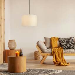 Rackhams Contemporary and Sleek 14 Inch Cream Linen Fabric Drum Lamp Shade 60w Maximum - thumbnail 4