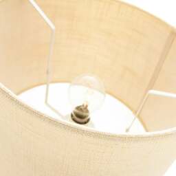 Rackhams Contemporary and Sleek 14 Inch Cream Linen Fabric Drum Lamp Shade 60w Maximum - thumbnail 3