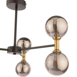 Rackhams Loxley 6 Light Black & Gold Semi Flush Ceiling Light - thumbnail 6