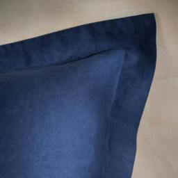 Rackhams Mediterranean Blue French Linen Pillowcases - Standard - Pair - Oxford - thumbnail 5