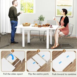 Rackhams Extendable Dining Table, Seats 4-6 People, High Gloss White - White - White - 80 - thumbnail 5