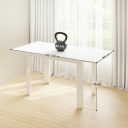 Rackhams Extendable Dining Table, Seats 4-6 People, High Gloss White - White - White - 80 - thumbnail 6