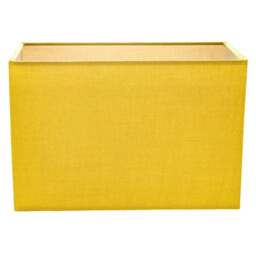 Rackhams Contemporary and Stylish Vivid Mustard Ochre Linen Fabric Rectangular Lamp Shade
