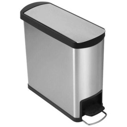 Rackhams Pro-Kleen Kitchen Toilet Bin 16L With Inner Bucket, Smudge Resistant Brushed Stainless Steel With Soft-Close Lid