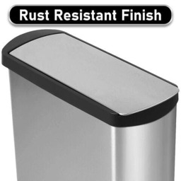 Rackhams Pro-Kleen Kitchen Toilet Bin 16L With Inner Bucket, Smudge Resistant Brushed Stainless Steel With Soft-Close Lid - thumbnail 3