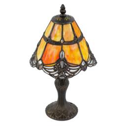 Rackhams Quirky and Petite Orange Stained Glass Tiffany Lamp with Clear Beads - thumbnail 2