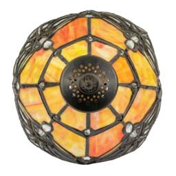 Rackhams Quirky and Petite Orange Stained Glass Tiffany Lamp with Clear Beads - thumbnail 5