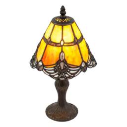 Rackhams Quirky and Petite Orange Stained Glass Tiffany Lamp with Clear Beads - thumbnail 3