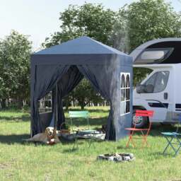 Rackhams 2mx2m Pop Up Gazebo Party Tent Canopy Marquee with Storage Bag Blue - Coffee - thumbnail 2
