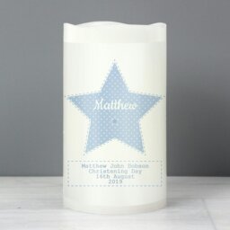 Rackhams Personalised Stitch & Dot Baby Boy Nightlight LED Candle - thumbnail 4