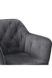 Rackhams Velvet Upholstered Dining Chair Dressing Chair Nail Chair 86cm - Grey - thumbnail 6