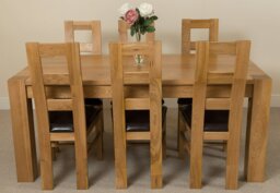 Rackhams Kuba Large Oak Dining Table with Yale Oak Chairs - Natural Oak - 6 chairs - thumbnail 2