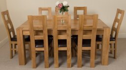 Rackhams Kuba Large Oak Dining Table with Yale Oak Chairs - Natural Oak - 6 chairs - thumbnail 4