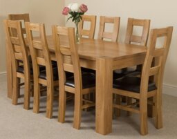 Rackhams Kuba Large Oak Dining Table with Yale Oak Chairs - Natural Oak - 6 chairs - thumbnail 3