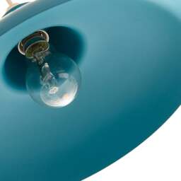 Rackhams Industrial Retro Designed Matt Teal Curved Metal Ceiling Pendant Light Shade - thumbnail 4