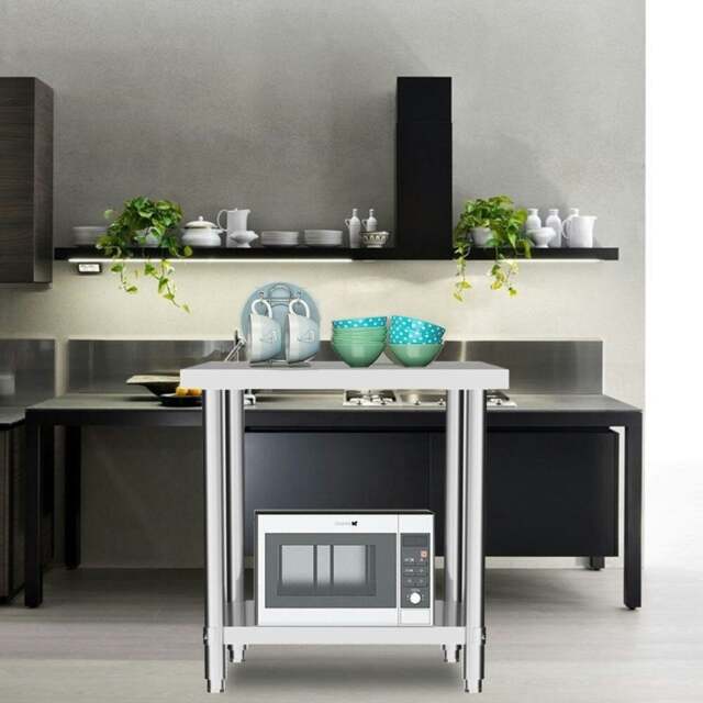 Rackhams 2 Tier Commercial Kitchen Prep and Work Stainless Steel Table - image 1