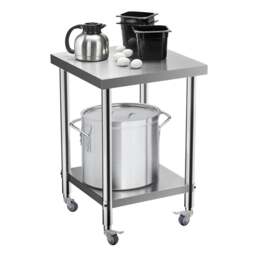 Rackhams 2 Tier Commercial Kitchen Prep and Work Stainless Steel Table - thumbnail 3