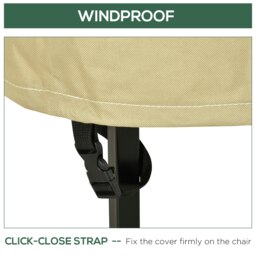 Rackhams Outdoor Furniture Cover Chairs Stacked Protection Deep Wind Rain Dust - Beige & Coffee - 600D Waterproof Oxford Cloth - 70L x 90W x 115Hcm - thumbnail 4