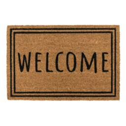 Rackhams Eco-Friendly Latex Backed Coir Entrance Doormat, 40x60cm - Welcome Border - 1 - Brown - thumbnail 2