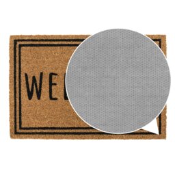 Rackhams Eco-Friendly Latex Backed Coir Entrance Doormat, 40x60cm - Welcome Border - 1 - Brown - thumbnail 5