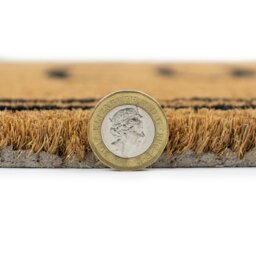 Rackhams Eco-Friendly Latex Backed Coir Entrance Doormat, 40x60cm - Welcome Border - 1 - Brown - thumbnail 4