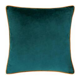Rackhams Meridian Velvet Cushion Cover - Teal/Orange Tiger - 45cm x 45cm - Teal/Orange Tiger - 100% Polyester