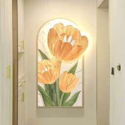 Rackhams Luminous Tulip Mural Wall Art With Light - 40*80cm - C - thumbnail 3