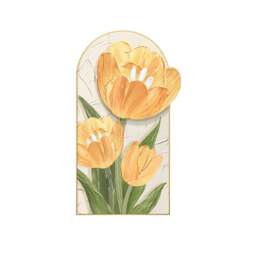 Rackhams Luminous Tulip Mural Wall Art With Light - 40*80cm - C - thumbnail 2