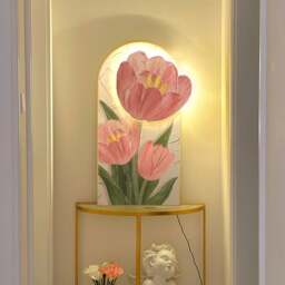 Rackhams Luminous Tulip Mural Wall Art With Light - 40*80cm - C - thumbnail 4