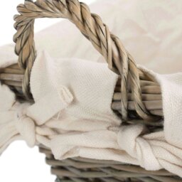 Rackhams Antique Wash Wicker Handled Lined Storage Basket - Medium - thumbnail 6