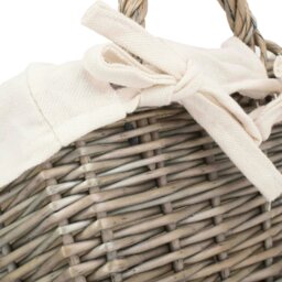 Rackhams Antique Wash Wicker Handled Lined Storage Basket - Medium - thumbnail 5
