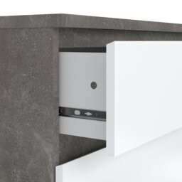 Rackhams Naia Chest of 3 Drawers in Concrete and White High Gloss - Grey & White - High Gloss - Melamine - thumbnail 6