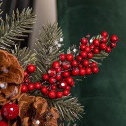 Rackhams 33cm Christmas Tree Topper with Pinecones, Red Berries and Frosted Seasonal Foliage - thumbnail 6