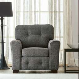 Rackhams Hartley Fullback Tufted Armchair - Beige - thumbnail 2