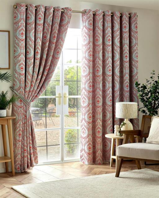 Rackhams Victoria Room Darkening Ring Top Curtains - Red - 229cm width x 229cm drop - image 1