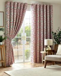 Rackhams Victoria Room Darkening Ring Top Curtains - Red - 229cm width x 229cm drop