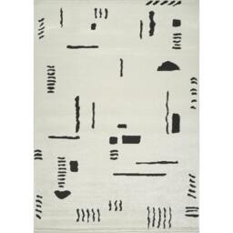 Rackhams Freud-Modern Ivory Black High Pile Rug - 160 x 213 cm - thumbnail 2