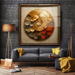 Rackhams Abstract Glass Wall Art 10 - 50x50cm - Tempered Glass (4 mm) - thumbnail 4