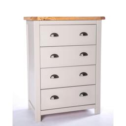 Rackhams Argenta 4 Drawer Chest of Drawers Chrome Cup Handle - Light Grey - thumbnail 2