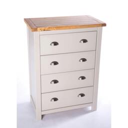 Rackhams Argenta 4 Drawer Chest of Drawers Chrome Cup Handle - Light Grey - thumbnail 3